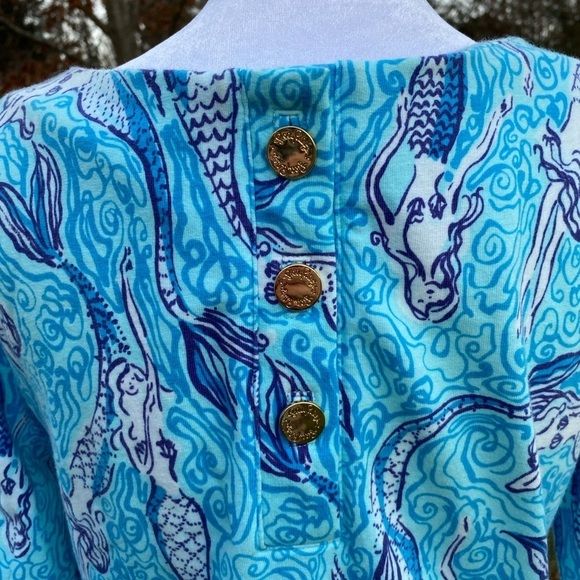 Lilly Pulitzer Hayley Dress Blue Size XSmall Mermaid - Picture 4 of 9